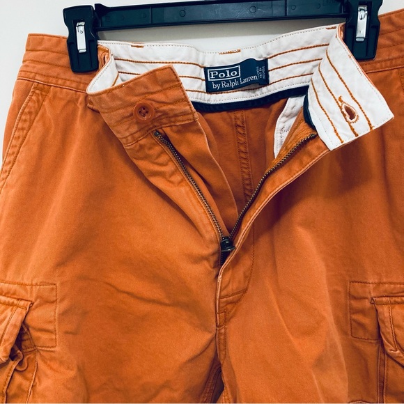 Men’s Orange, Cotton, Cargo Shorts, brand Polo by Ralph Lauren. - Picture 7 of 13